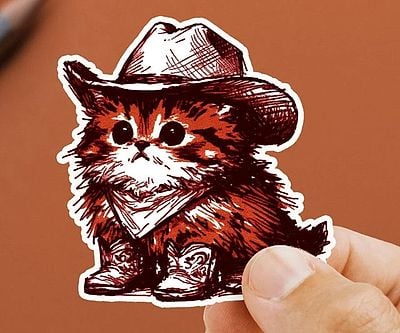 Cowboy Cat Sticker