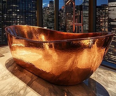 Hammered Copper Bathtub