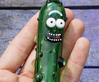Pickle Rick Glass Pipe